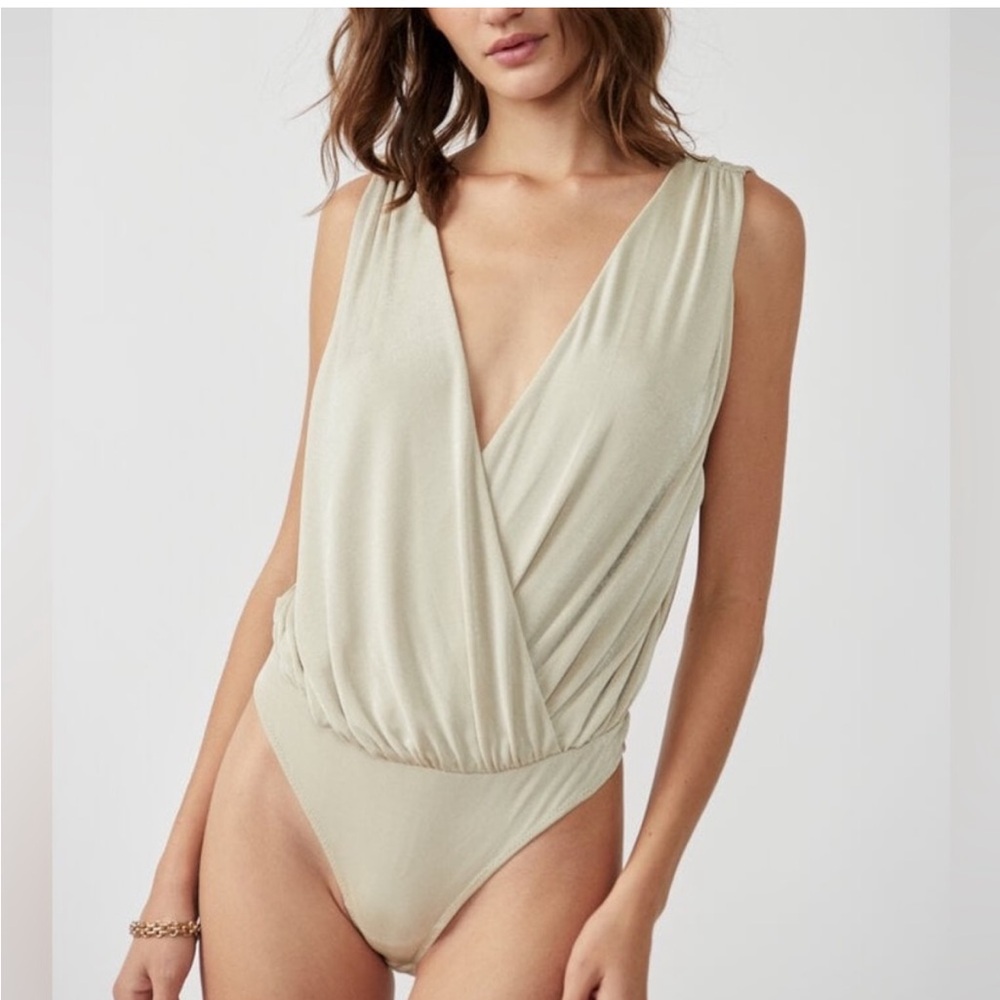 BOGO Free people NIGHT OWL BODYSUIT IN MORNING OAT - Picture 4 of 5